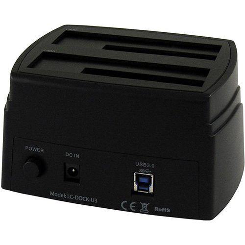 Station De Clonage LC-Power LC-DOCK-U3-4B, 4 Baies HDD/SSD 2.5/3.5, USB 3.2 & ESATA